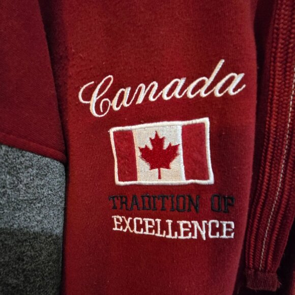 Canadian Vintage Red & Grey Varsity Jacket Size XL Tall Canada Embroidered - Picture 5 of 11